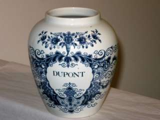 Delft Holland Ovoid Dupont Blue Art Pottery Flower Vase  