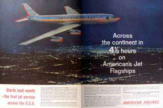 1958 AMERICAN AIRLINES BOEING 707 JET AIRPLANE AD  