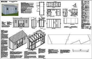x12 Slant / Lean To Style Shed Plans, See Samples  
