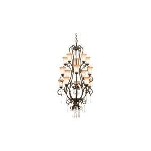   Chandelier in Antique Copper with Faux Calcite (D 3.75 H 6) glass