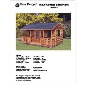  16 X 20 Cottage Shed with Porch Project Plans  Design 