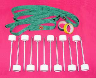 12 SUPER SPIKES WEAVE POLE KIT w/ POLE PLACER & TAPE*  