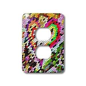     Bricks   Rainbow Heart   Light Switch Covers   2 plug outlet cover