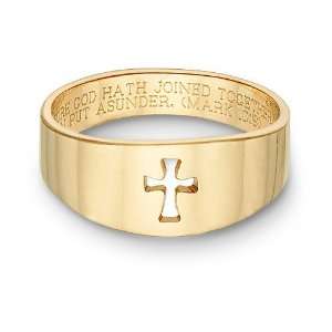  Romanesque Cross Bible Verse Ring Jewelry