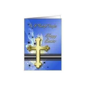  Golden cross Easter Card, daughter Card Health & Personal 