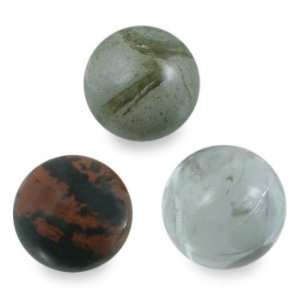    Jasper, quartz and unakite crystal balls (set of 3)