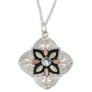  Antiqued Sterling Silver Cubic Zirconia Necklace Jewelry