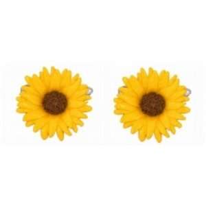  Sunflower rhodium cufflink Jewelry