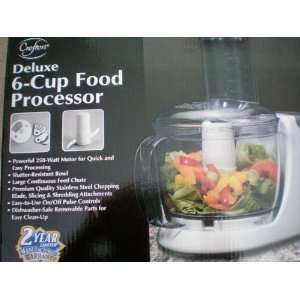  Deluxe 6 Cup Food Processor w/ Shatter Resistant Bowl 