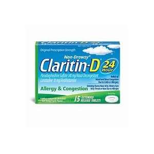  Claritin D 24 Hour Allergy and Congestion, Tablets, 15 ea 