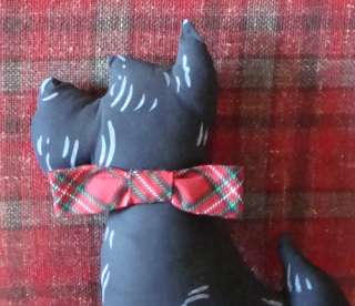 Vintage Scotty Dog Pillow~1950s Stuffed Animal Toy~Scottish Terrier w 