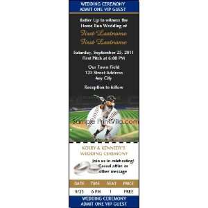 Baseball Field Wedding Ticket Invitation