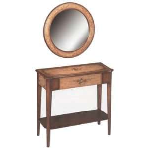  Ashleigh Round Mirror for Sand Floral Console Table