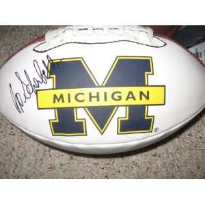  Bo Schembechler signed autographed Michigan logo football 