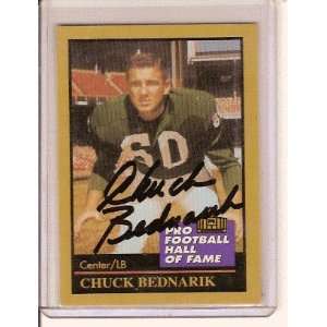 Chuck Bednarik Autographed Sports Trading Card