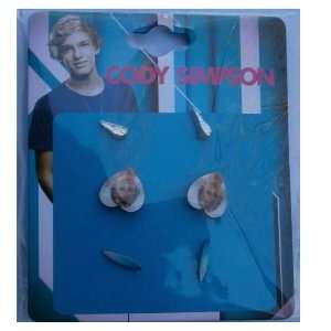  Cody Simpson Earrings 3 Pack (Heart, Wings, Blue pastel 