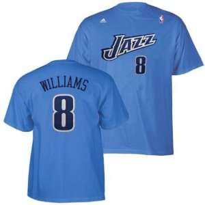  Men`s Utah Jazz #8 Deron Williams Name and Number Tee 