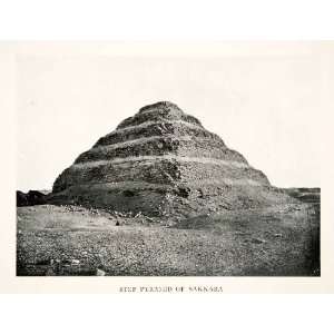  1911 Print Egypt Step Pyramid Djoser Saqqara Archaeology 