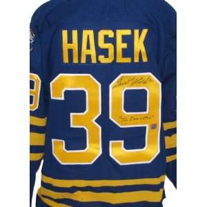 Dominik Hasek Buffalo Sabres Autographed Jersey with The Dominator 