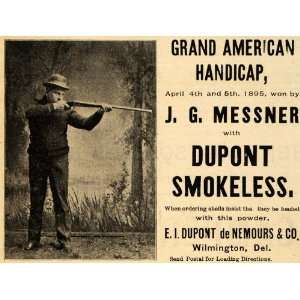  1895 Ad American Handicap E I Dupont de Nemours Powder 