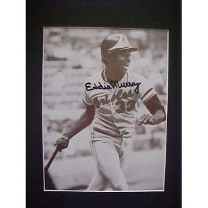 Eddie Murray Baltimore Orioles 1980s Autographed 10 X 13 Matted Black 