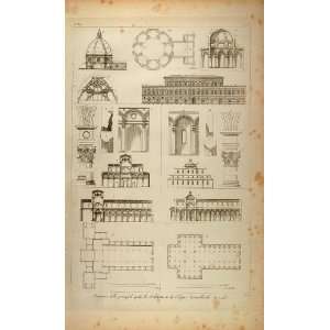  1845 Engraving Architecture Filippo Brunelleschi Italy 