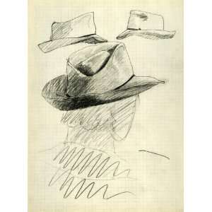 1955 Heliogravure Georges Braque Hat Fashion Backside Portrait Verve 