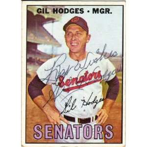 Gil Hodges Washington Senators #228 1967 Topps Autographed Baseball 