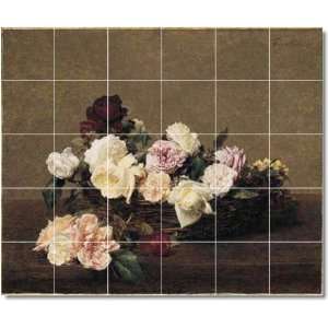 Henri Fantin Latour Flowers Shower Tile Mural 3  40x48 using (30) 8x8 