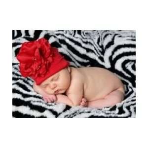  Jamie Rae Red Cotton Hat with Red Rose Size 0 18 Months 