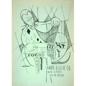  1953 Lithograph Jo Anne Schneider Art Harris Block Real 