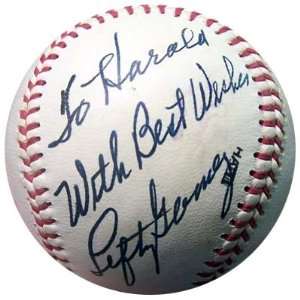 Lefty Gomez Autographed/Hand Signed Wilson Baseball To Harold With 