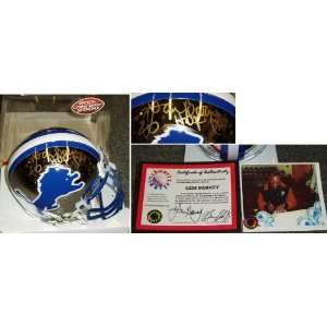  Lem Barney Signed Lions Chrome Mini Helmet HOF92 Sports 