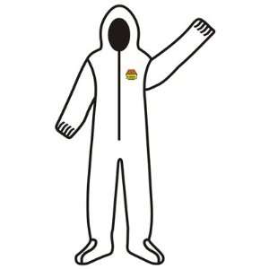 C Max White SMS Coverall With Hood & Boots, Elastic Wrists 