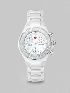 Michele Watches   Tahitian Diamond Accented Ceramic Chronograph Watch