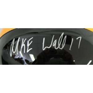 Mike Wallace Autographed/Signed Black Steelers Full Size Helmet JSA 