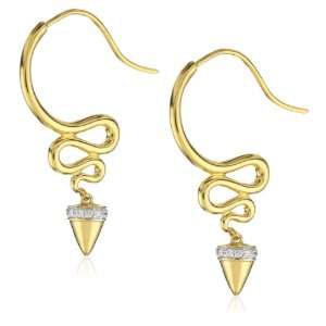Nicky Hilton Silver and 18k Gold Wash Cubic Zirconia Spike Earrings