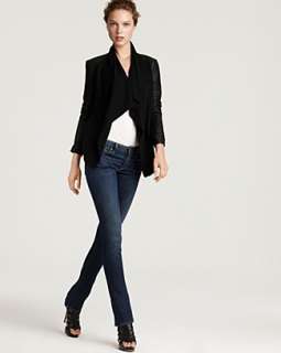 Vince Sweater Front Leather Jacket and Baby Bell Jeans 