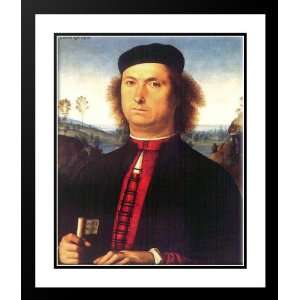 Perugino, Pietro 28x34 Framed and Double Matted Portrait of Francesco 
