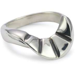 Rachel Burklund High Society Multi Etched Sterling Silver Ring, Size 