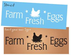 STENCIL Fresh Eggs Farm Hen Nest Chicken Primitive Sign  