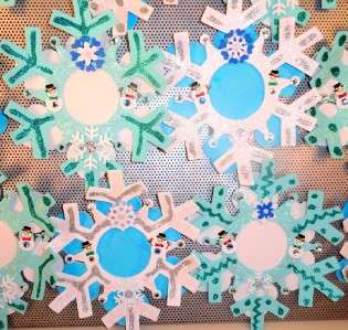   Snow/Snowman White/Blue Snowflake Magnetic Picture Frames Party Favors