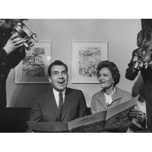  Richard M. Nixon and His Wife Sitting in Their Hotel Room 