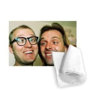  Rik Mayall and Adrian Edmondson   Bottom   Tea Towel 100% 