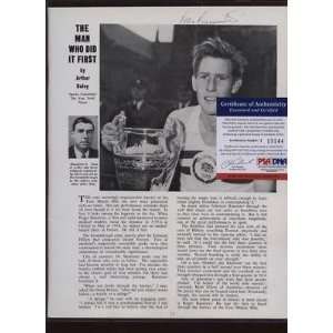  Roger Bannister British Track Star Auto Mag Page PSA 