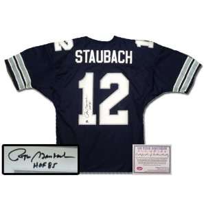 Roger Staubach Dallas Cowboys NFL Hand Signed Authentic Style Away 