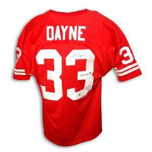Ron Dayne Wisconsin Badgers Autographed Red Jersey with Heisman 99 