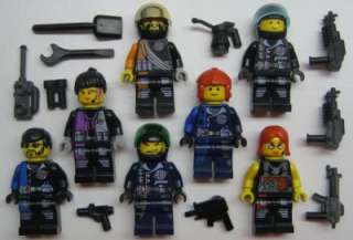LEGO SWAT TEAM MINIFIGS LOT city town figures men army halo weapons 
