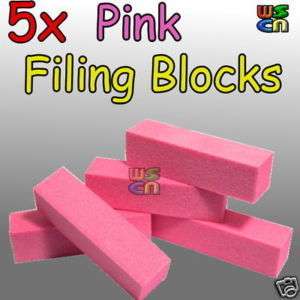 Pink Buffer Filing Sanding Block Files Nail Art  