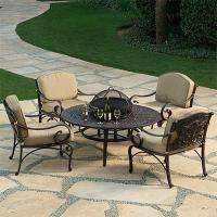 NEW 7 Piece Outdoor Patio Furniture Fire Pit Table Set  